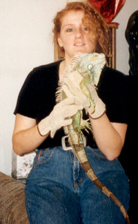 Photo of Kim with Iguana