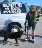 Photo of Kim and Shakespeare Roller Blading